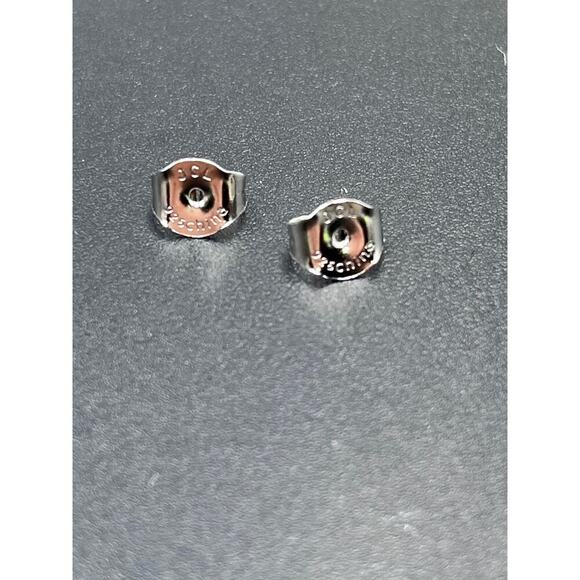 Sterling Silver Cushion Cut Prong Set Rose Quartz White Topaz Halo Stud Earrings - Picture 5 of 8